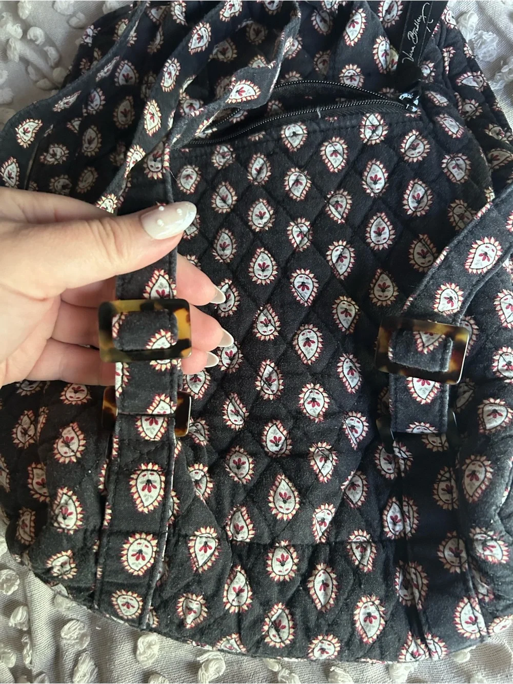 Vera Bradley | retired classic black paisley backpack